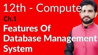 ICS Computer Part 2, Ch 1 - Features of Database System - Inter Part 2 Computer