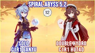 THE FINAL GANYU SOLO! C1R1 Ganyu x C1R1 Hutao Full Star Clear | Spiral Abyss 5.2 | Genshin Impact