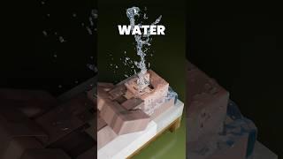 Drowning a Minecraft Villager #Blender #minecraft #satisfying #fluidsimulation