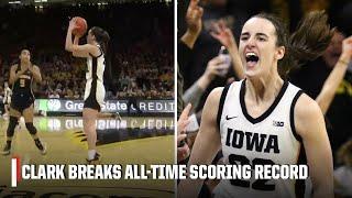 CAITLIN CLARK BREAKS NCAAW ALL-TIME SCORING RECORD  | ESPN College Basketball