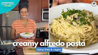 Creamy Alfredo Pasta with Danni | Dairy-Free Living Cooking Demo Series | @AfroVeganSociety