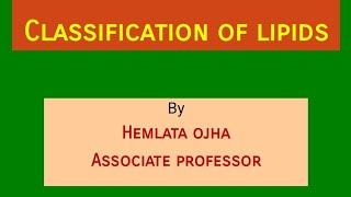 Classification of lipids