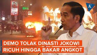 Demo Mahasiswa di Makassar Tolak Dinasti Jokowi Ricuh, Angkot Dibakar