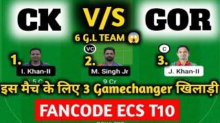 CK VS GOR / CK VS GOR Dream11 / CK VS GOR Dream11 Today Team / CK VS GOR Dream11 Today Prediction