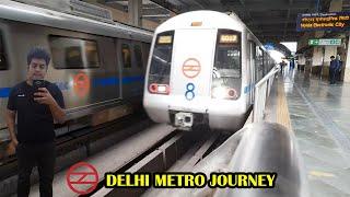 My favorite rotem train Delhi metro blue line journey Preet vihar to Noida sector 18 route