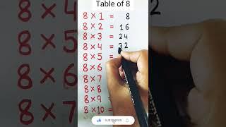 Table of 8 - fastest and easiest #table #shorts  #tabletrick #tables #tableshorts #maths #education