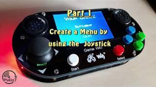 Making a start menu for the “Raspberry Game HAT” in Python.