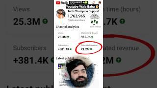 YouTube Earning  YouTube Wale Baba #techchampionsupport #shorts