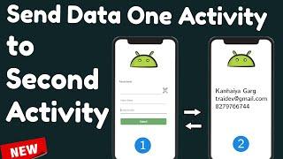 How to Send data from One to another Activity in App | Android studio tutorial 2022