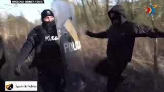 Protesty i zamieszki pod oddziałem Straży Granicznej - 18.02.2022 r. - krosno24.tv