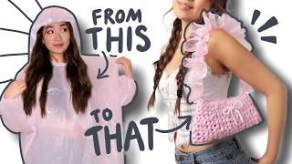 I transformed plastic TRASH into the coolest crochet purse 