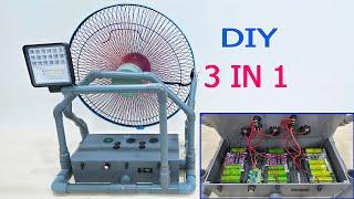 DIY Camping Fan, Powerbank, Ledlight 3 in 1