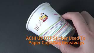 ACHI UV DTF Stickers used to Paper CUP&BAG #uvprintingmachine