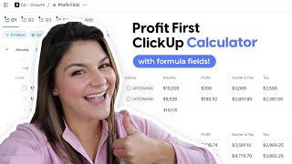 Profit First ClickUp Calculator | using formula fields in ClickUp for finances