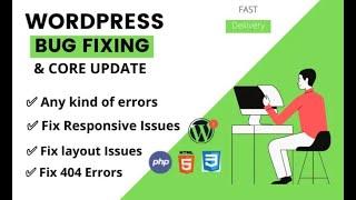 Fixing WordPress  Website Issues, Errors And Bugs Fixing WordPress Website Issues, Errors And Bugs