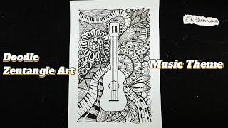 Drawing Doodle Zentangle Art | Musical Theme