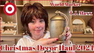 IT'S TIME! MY FIRST CHRISTMAS DECOR HAUL FOR 2024! WORLD MARKET HOBBY LOBBY | TARGET AND MORE!