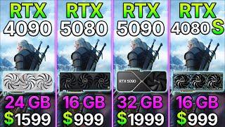 RTX 5080 vs RTX 5090 vs RTX 4090 vs RTX 4080 Super - Test in 10 Games | 4K