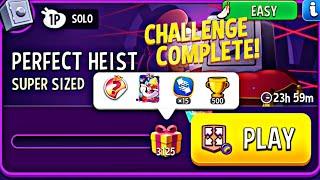 super sized rainbow perfect heist solo challenge | match masters | super sized solo today