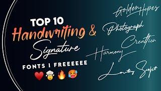 Top 10 Signature Fonts | Fonts For  Photography Editography logo  | Vinayak Edits