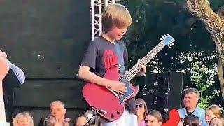 10 Year-Old Jake was Asked to Play Guitar with A Rock Band...