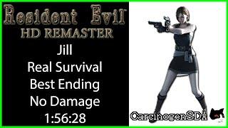 Resident Evil HD Remaster (PC)  No Damage - Jill Real Survival Best Ending (1:56:28)