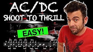 AC/DC - Shoot To Thrill - Drum Cover (with scrolling drum score)