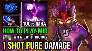 How to Mid Witch Doctor in 7.35 with 1 Shot AoE Death Ward 100% Pure Damage Annoying Cask Dota 2