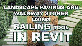 Customize Landscape walkway or Pavers Using Railing Tool in Revit