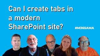 #M365AMA Can I create tabs in a modern SharePoint site?