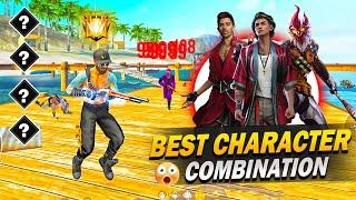 Top 4 Secret Best Character Combination  For Free Fire BR Ranked & CS Ranked FF Best Combination