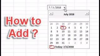 How to add Calendar / Date Picker in Excel (Part 1)