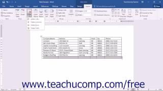 Word 2016 Tutorial Inserting and Deleting Columns and Rows Microsoft Training