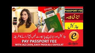 how to pay passport fee online with JazzCash, Easy Paisa & e-Sahulat. SUN IT PROFESSIONAL