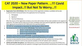 Proportionate Change in CAT 2020 Paper Pattern..!! Media Release CAT 2020