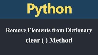 How to Remove All Elements from Dictionary in Python (Hindi)