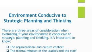 Organizational Health: Strategic Planning Readiness