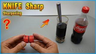 Best knife sharpening method with the help of coca cola | Sharpening under the microscope.