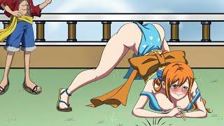 Nami se estaba entrenando cuando Luffy la atropó | Meme!! One piece