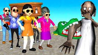 Scary Teacher 3D Trying Turn Crocodile Dentist Challenge Miss T vs 5 Neighbor Dancing