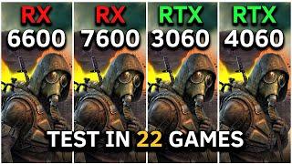 RX 6600 vs RTX 3060 vs RTX 4060 vs RX 7600 | Test in 22 Games at 1080p | RYZEN 5 5600 | Late 2024