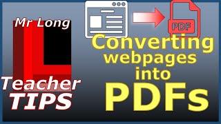 Converting webpages into PDFs