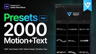 BEST TOOL FOR MOTION DESIGNERS | Presets Pro for After Effects | @EasyEditpro