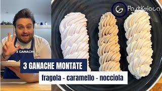 3 GANACHE MONTATE fragola, caramello salato e nocciola