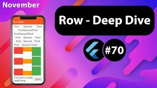 Flutter Tutorial - Row - Deep Dive