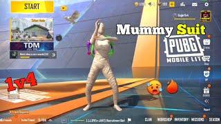 PLAYiNG WiTH MUMMY SUiT  1v4 FULL GAMEPLAY - PUBG MOBILE LITE BGMI LITE