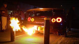 R34 Skyline 2-STEPS At Modified Cars Meet! - Modified Cars Leaving a Car Meet!