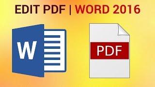 How to Edit PDF Files in Word 2016