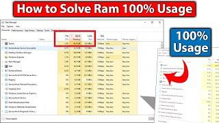 How to fix high Ram usage | 100% Ram usage