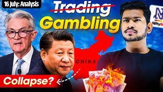 Options Trading  Options Gambling  | China GDP Shrinks , Fed Speech | Banknifty Analysis | 16 July